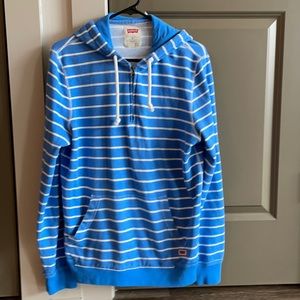 Levi’s Men Blue Striped Hoody Medium